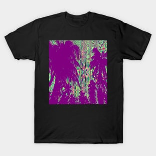 Silhouette Palm Trees on Psychedelic Background T-Shirt